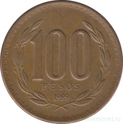Монета. Чили. 100 песо 1999 год.
