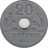 Монета. Франция. 20 сантимов 1943 год. Правительство Виши. ав.