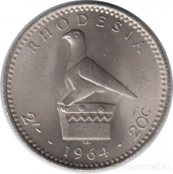 Монета. Родезия. 2 шиллинга (20 центов) 1964 год.
