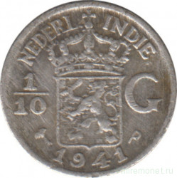 Монета. Нидерландская Ост-Индия. 1/10 гульдена 1941 год. (P).