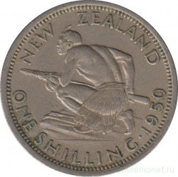 Монета. Новая Зеландия. 1 шиллинг 1950 год.
