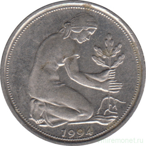 Монета. ФРГ. 50 пфеннигов 1994 год. Монетный двор - Берлин (А).