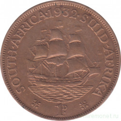 Монета. Южно-Африканская республика (ЮАР). 1 пенни 1932 год.