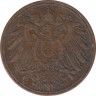 Монета. Германия (Германская империя 1871-1922). 1 пфенниг 1907 год. (J). рев.