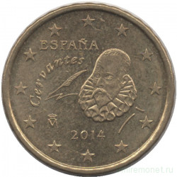 Монета. Испания. 10 центов 2014 год.