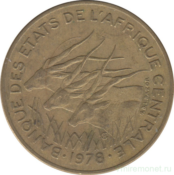 Монета. Центральноафриканский экономический и валютный союз (ВЕАС). 25 франков 1978 год.