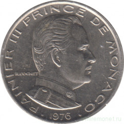 Монета. Монако. 1 франк 1976 год.