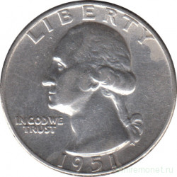 Монета. США. 25 центов 1951 год.