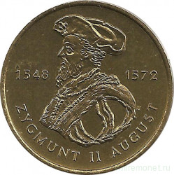 Монета. Польша. 2 злотых 1996 год. Сигизмунд II Август.