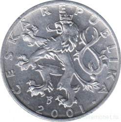 Монета. Чехия. 50 геллеров 2001 год.