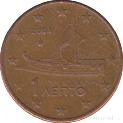 Монета. Греция. 1 цент 2004 год.