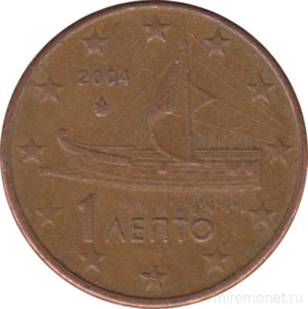 Монета. Греция. 1 цент 2004 год.
