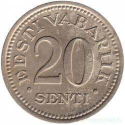 Монета. Эстония. 20 сенти 1935 год.