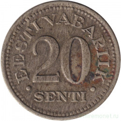 Монета. Эстония. 20 сенти 1935 год.
