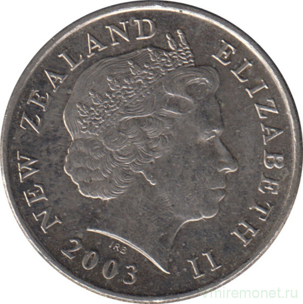 Монета. Новая Зеландия. 10 центов 2003 год.