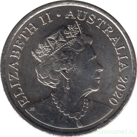 Монета. Австралия. 10 центов 2020 год.