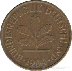 Монета. ФРГ. 5 пфеннигов 1994 год. Монетный двор - Гамбург (J).