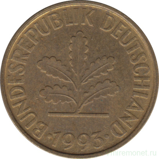 Монета. ФРГ. 10 пфеннигов 1993 год. Монетный двор - Берлин (А).
