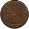 Монета. Финляндия. 5 пенни 1939 год. ав