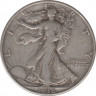 Монета. США. 50 центов 1938 год. Шагающая свобода. ав.