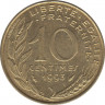 Монета. Франция. 10 сантимов 1993 год. ав.
