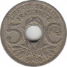 Монета. Франция. 5 сантимов 1919 год. ав.