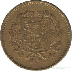 Монета. Финляндия. 10 марок 1936 год.