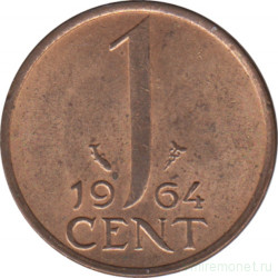 Монета. Нидерланды. 1 цент 1964 год.