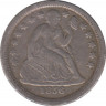 Монета. США. 10 центов 1856 год. ав.