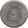Монета. Сингапур. 5 центов 1977 год. ав.
