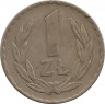 Аверс.Монета. Польша. 1 злотый 1949 год. Никель.