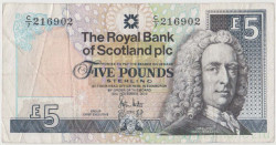 Банкнота. Великобритания. Шотландия. 5 фунтов 2010 год. Тип 352е.