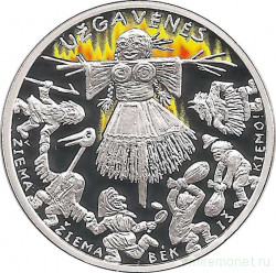 Монета. Литва. 5 евро 2019 год. Масленица.