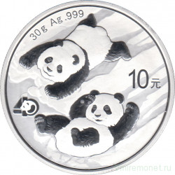 Монета. Китай. 10 юаней 2022 год. Панда.