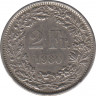  Монета. Швейцария. 2 франка 1980 год. ав.