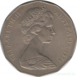 Монета. Австралия. 50 центов 1974 год.
