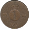 Монета. Швеция. 1 эре 1952 год . ав.