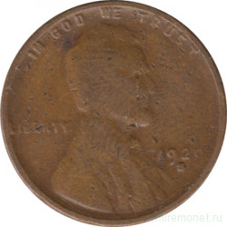 Монета. США. 1 цент 1929 год. Монетный двор S.