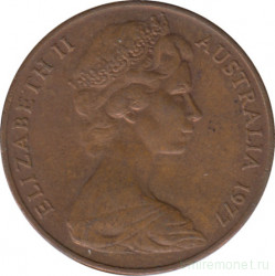 Монета. Австралия. 2 цента 1977 год.