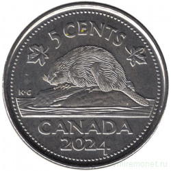Монета. Канада. 5 центов 2024 год. 