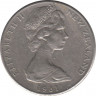 Монета. Новая Зеландия. 20 центов 1981 год. ав.