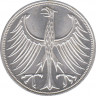 Монета. ФРГ. 5 марок 1974 год. Монетный двор - Штутгарт (F). рев.