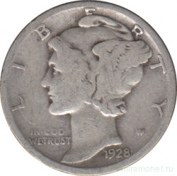 Монета. США. 10 центов 1928 год.