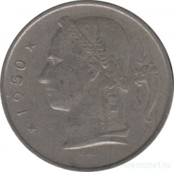 Монета. Бельгия. 1 франк 1950 год. BELGIQUE.