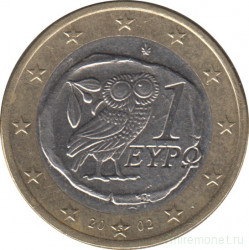Монета. Греция. 1 евро  2002 год. (S).