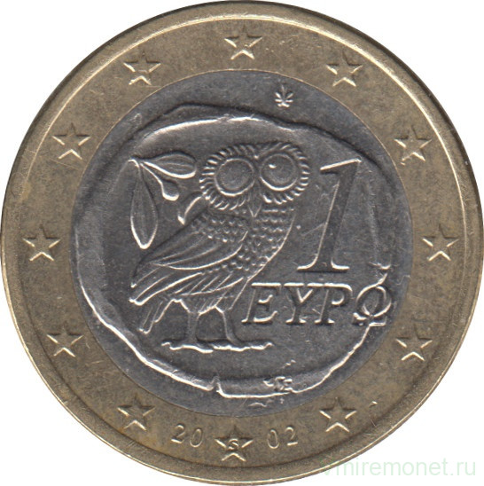 Монета. Греция. 1 евро  2002 год. (S).