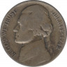Монета. США. 5 центов 1942 год. Серебро. Монетный двор P. ав.