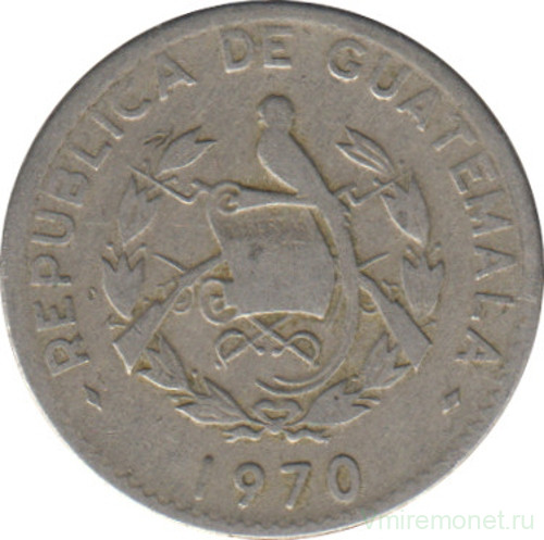 Монета. Гватемала. 5 сентаво 1970 год.