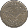 Монета. Бермудские острова. 10 центов 1988 год. ав.