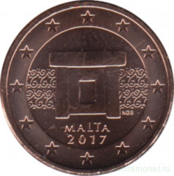 Монета. Мальта. 1 цент 2017 год.